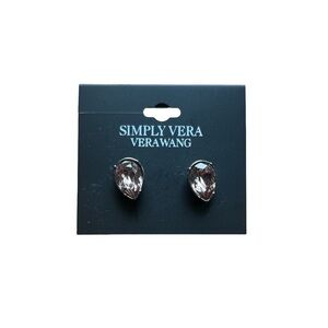 Vera Wang Pear Shaped Pink Stone/Gem Earrings